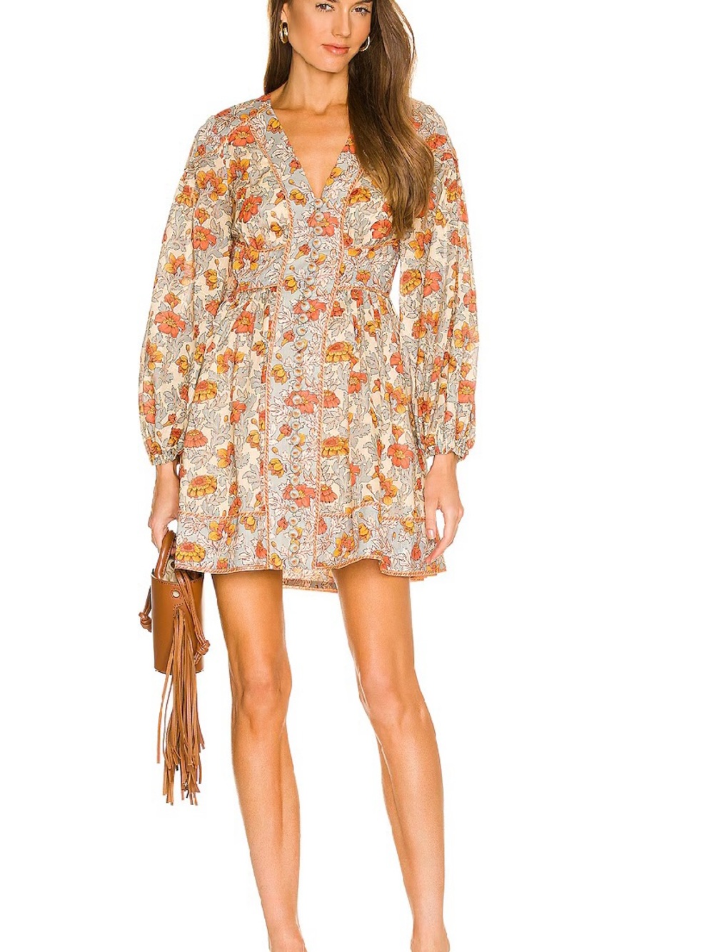 Zimmermann Andie Floral Print Puff Sleeve Mini Dress Size 1